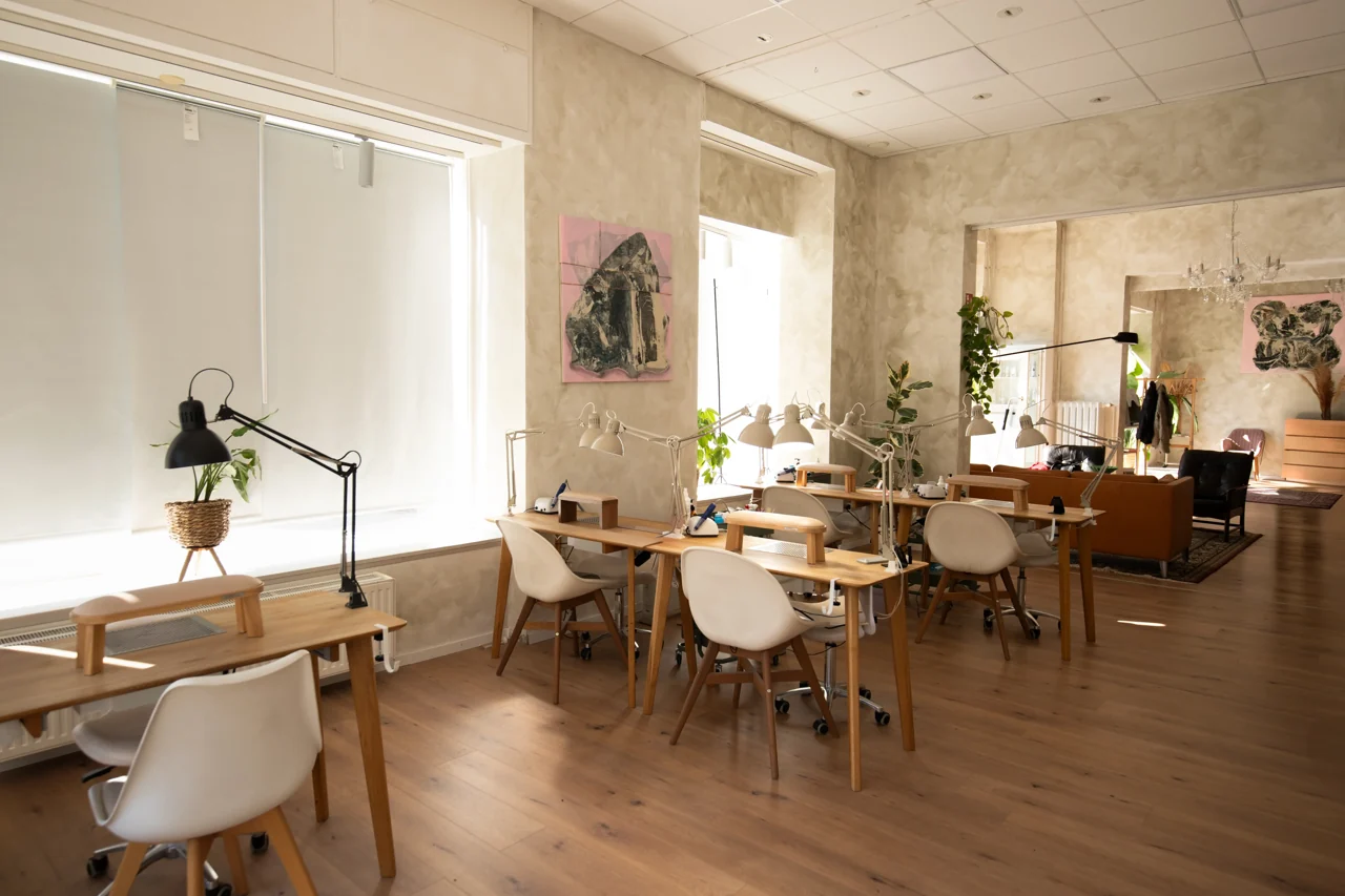 Manicure tables in the SALT Beauty studio